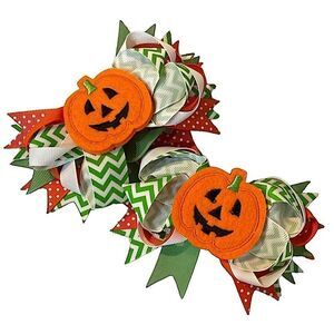 🌴 5” Stacked Halloween Bow Clip